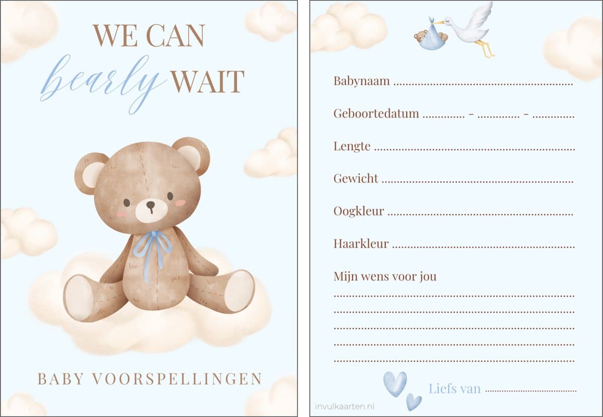 Babyshower invulkaarten 20 stuks | babyshower | babyshower voorspellingskaarten | babyshower kaarten | babyshower spelletjes | babyshower meisje | babyshower jongen (EAN: 8719327351901): 🌟 Wat Zegt de Community
