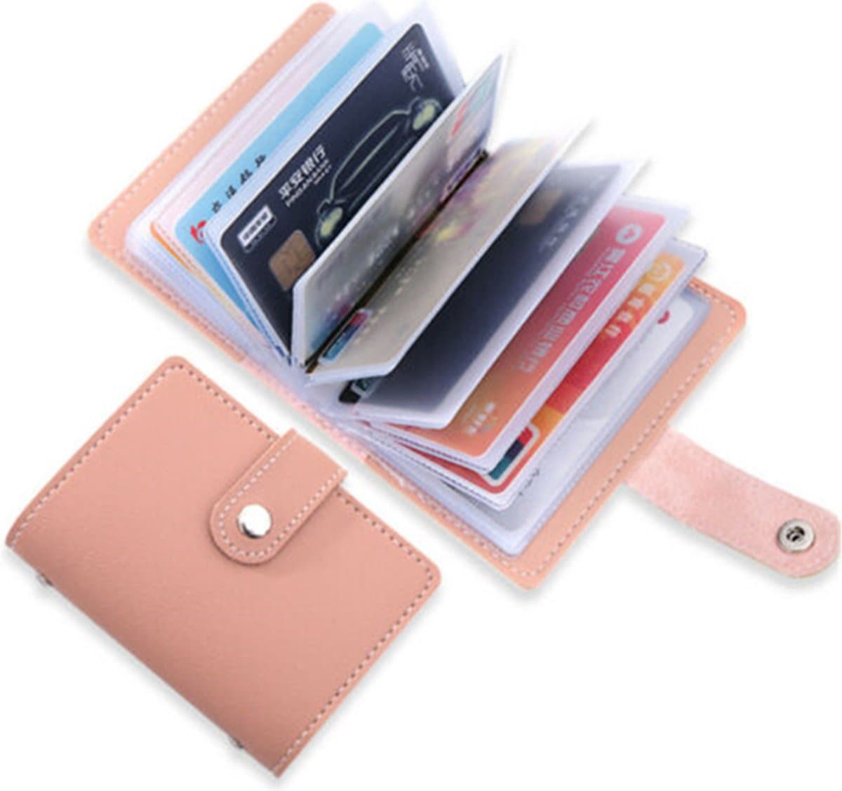 Pasjeshouder - creditcardhouder - mapje voor pasjes - bankpashouder - visitekaartjes houder - card holder wallet - card protector - mannen en vrouwen - 24 pasjes - Roze (EAN: 8720726697163)