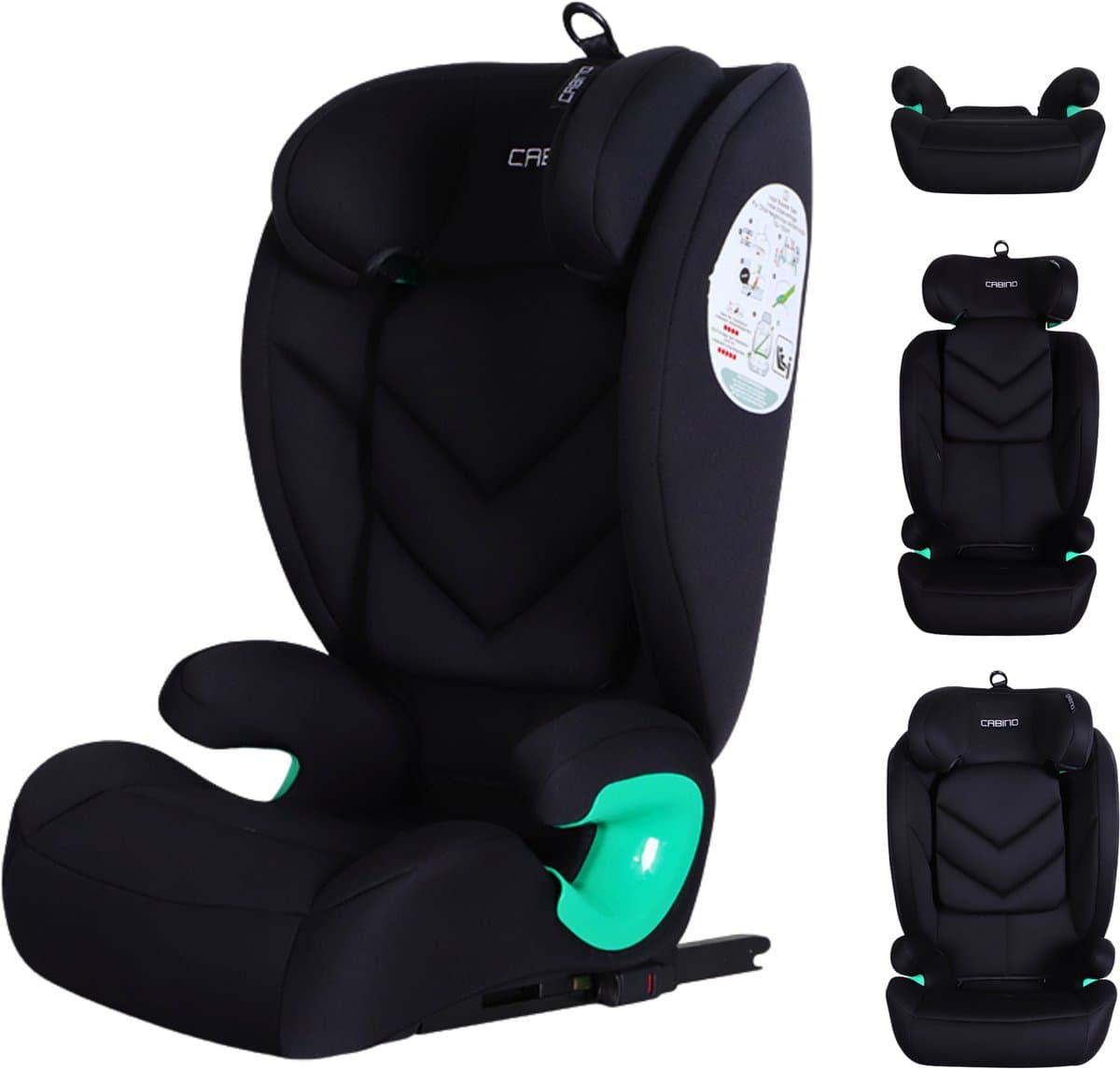 Cabino Autostoel Groep 2/3 Dynamic 100 - 150 cm I-Size Zwart (EAN: 8721154201199)