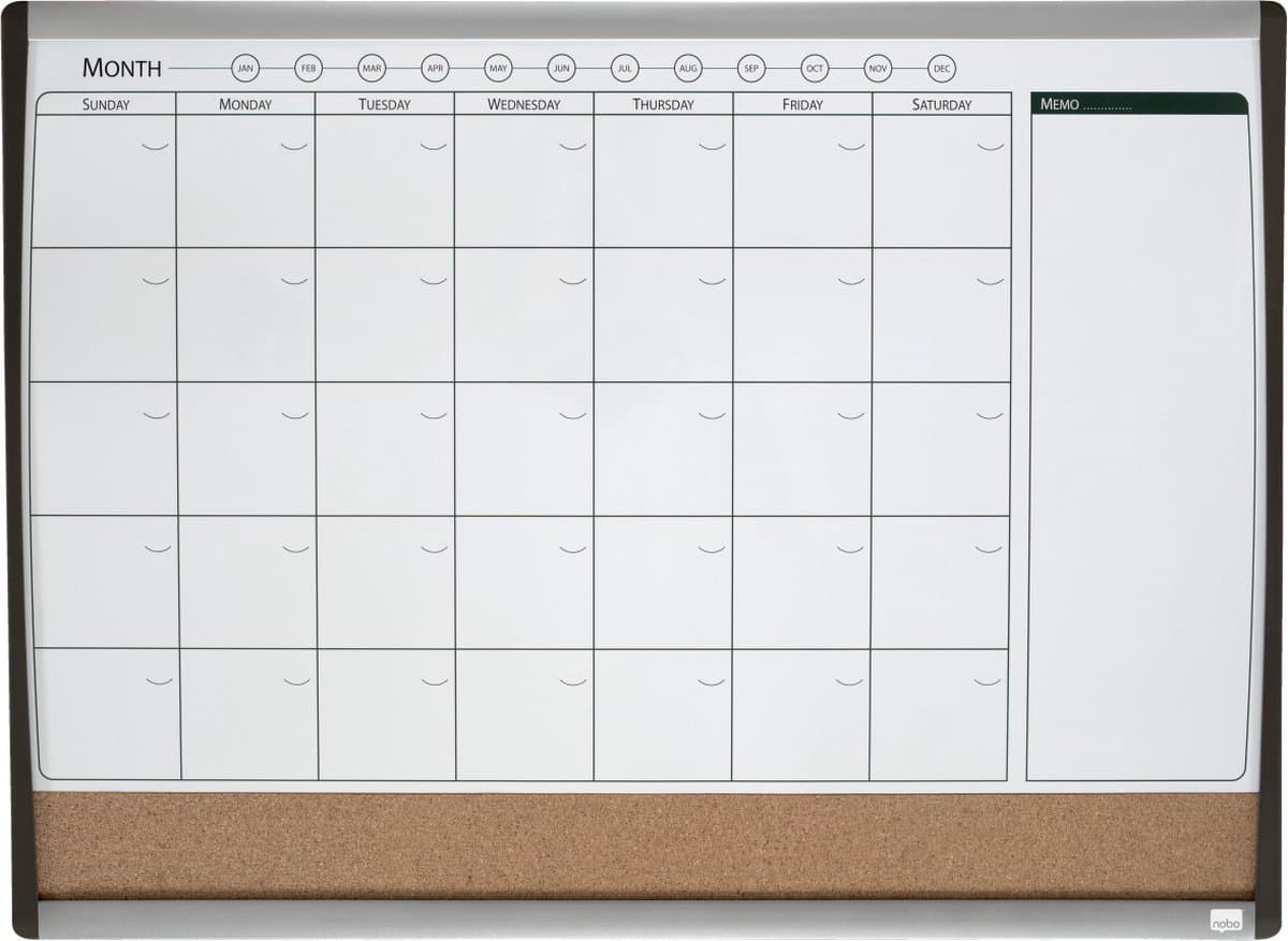 Nobo Maandplanner - 58,5 x 43,0 cm - Inclusief Magneet, Marker En Wisser (EAN: 4780193126935): 📏 Formaat & kwaliteit – precies goed