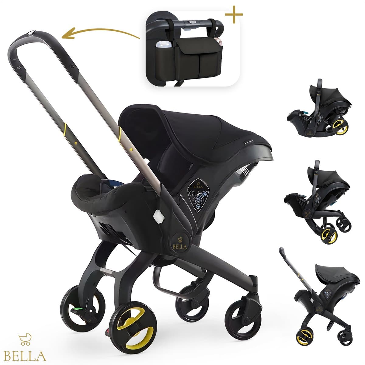 BELLA - 3 in 1 Kinderwagen + Autostoel en Buggy in één - Inclusief organizer - Autostoel - Black - Nieuwste model - Kinderwagen - Baby - Buggy - kinderwagen 3 in 1 (EAN: 8720892362308): Waarom de BELLA