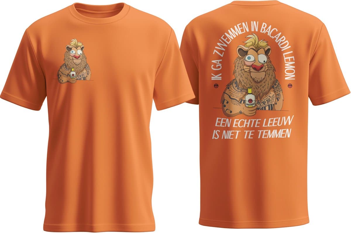 Premium Koningsdag Oranje Shirt – Zwemmen in Bacardi Lemon – Heren - EK - WK - Formule 1