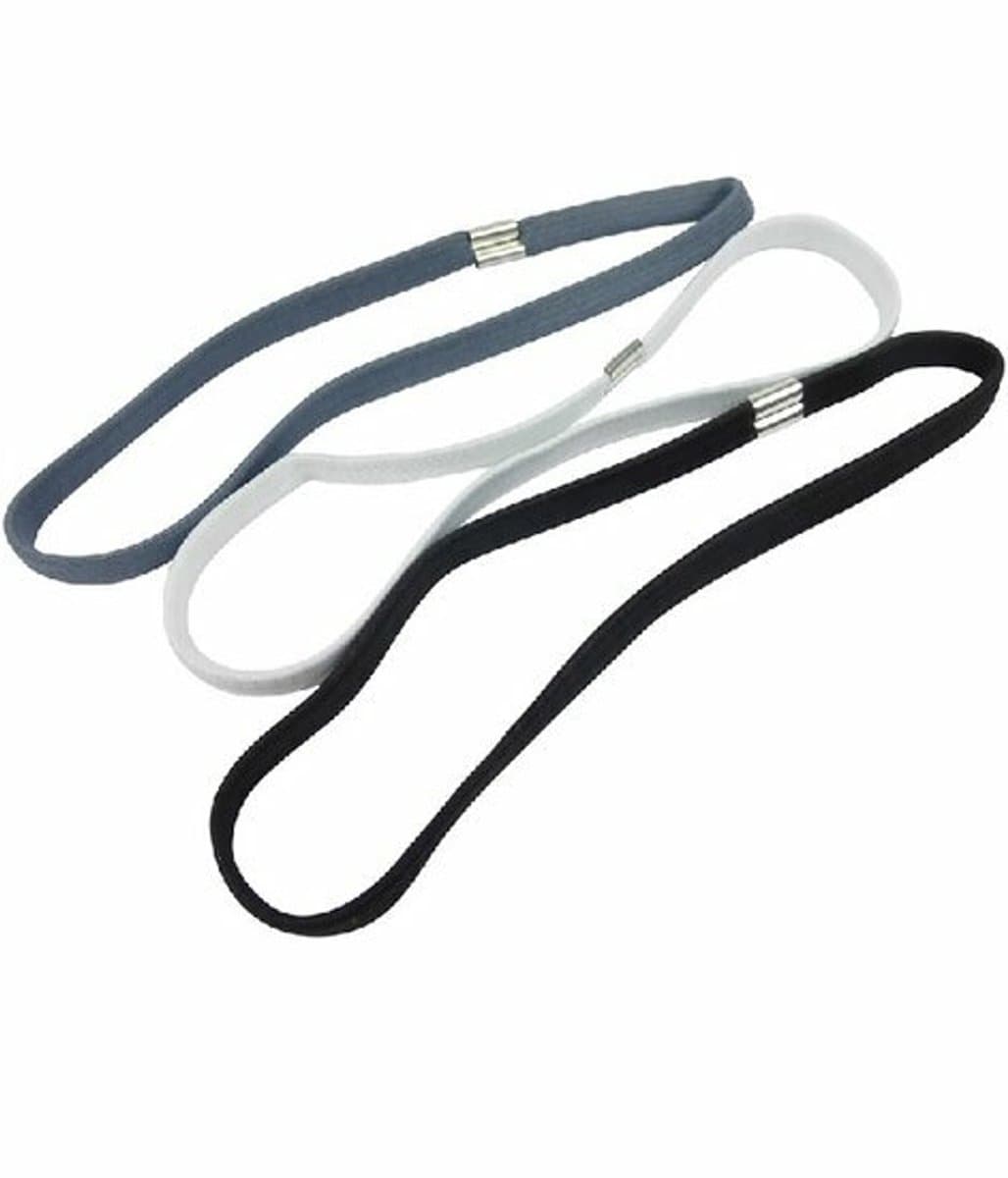 Haarsoires Haarband Sport 1cm - Elastiek Smal - Zwart wit grijs - Set van 3 - Sporthaarband - Sportieve Hoofdband - voor Dames & Heren (EAN: 9507114389881)