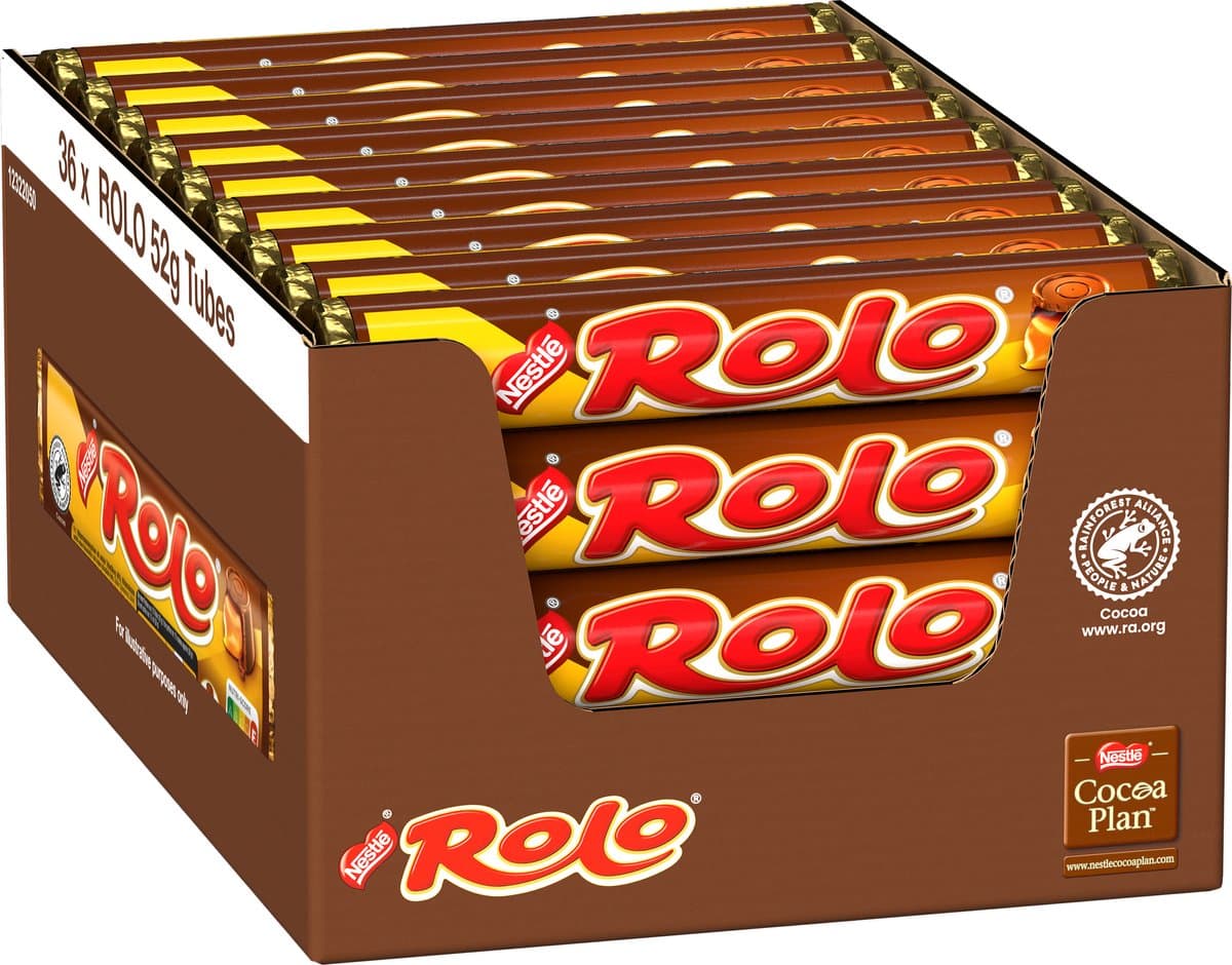 Rolo Melkchocolade karamel - 36 rollen x 52g (EAN: 5000189203686)