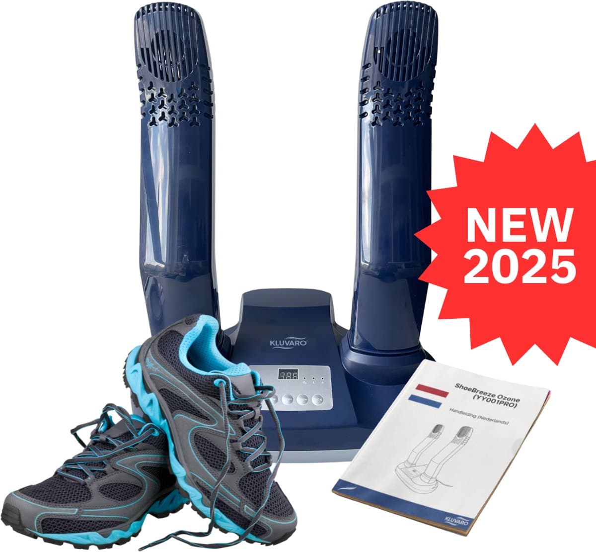 Kluvaro Schoenendroger - Elektrische Schoenverfrisser - Geurvreters voor Schoenen - Ozon en Temperatuurkeuze - Zeer Snel - blauw (EAN: 8719327726471)