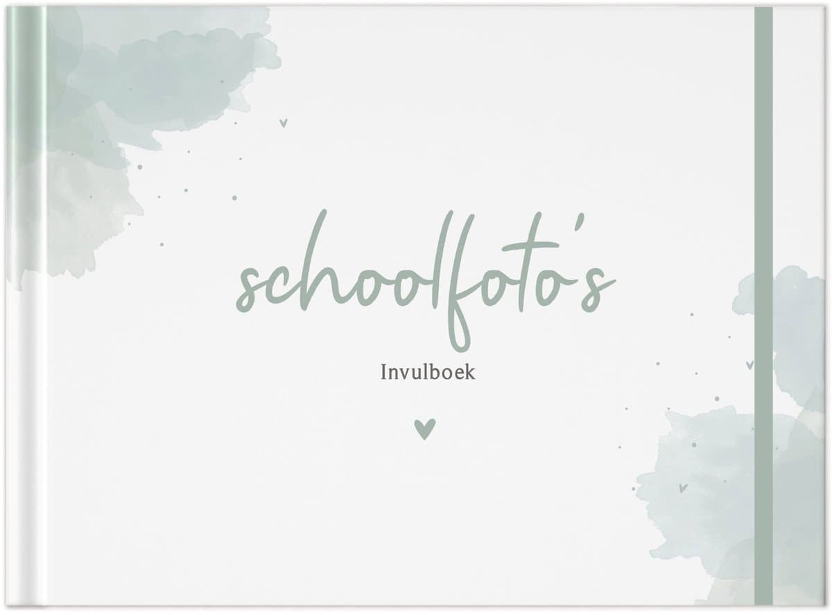 Fyllbooks - Schoolfotoboek Invulboek - Schoolfoto Album - Schooljarenboek - Watercolour Groen - Geschikt voor: 12 Portret- en Klassenfoto's (EAN: 9789083415642)