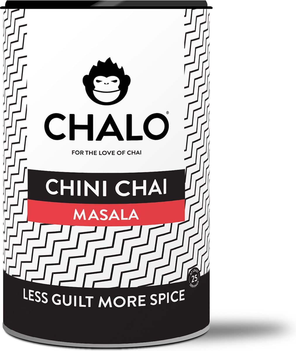 CHALO Chini Masala Chai Latte - Indische vegan zwarte thee met minder suiker - 25 porties (EAN: 5415331000554)