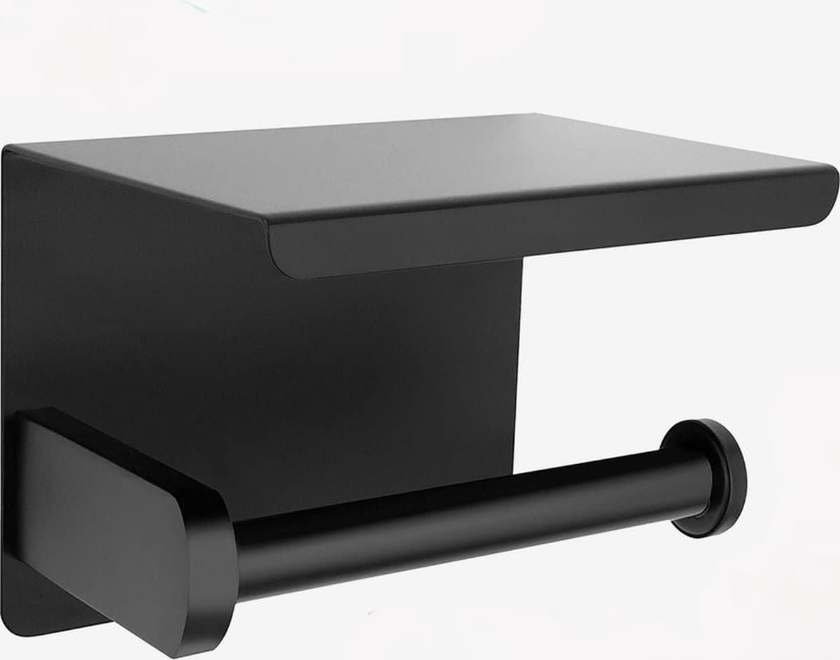 WC Rolhouder met Plankje - Zwart - Zelfklevend / Boren / Zonder Boren - Toiletrolhouder - WC Papier Houder (EAN: 0782698871031): Waarom dit plankje een gamechanger is 📱