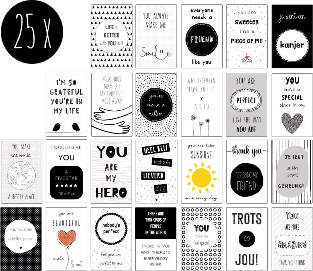 25x minikaartjes | COMPLIMENTEN | kleine kaartjes / complimentenkaartjes | zonder envelopjes (EAN: 9110025311386): 💬 Wat de community ervan zegt