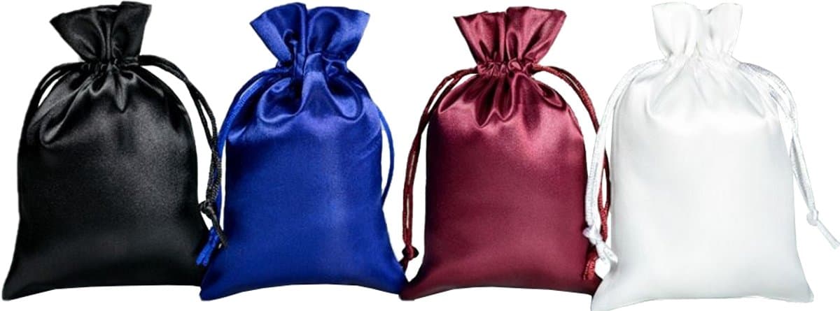 100 stuks Gerecyclede Satijnen Zakjes | Kleur ROOD | Maat 15x20cm (EAN: 8719172277357)