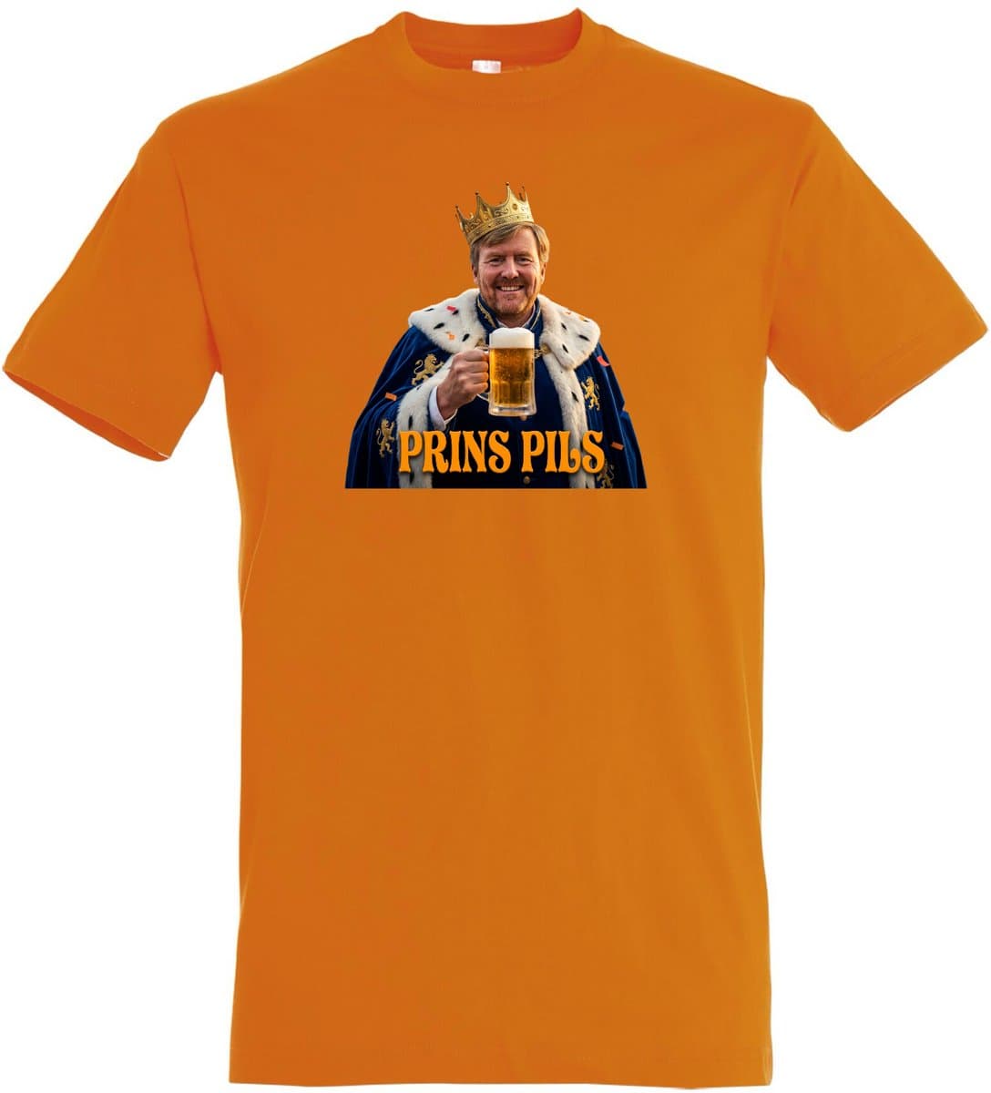 Prins Pils T-shirt - Oranje - Oranje shirt - Koningsdag - Koningsdag Outfit - Koningsdag Kleding - Heren - Dames - Unisex - Oranje Kleding - Maat S