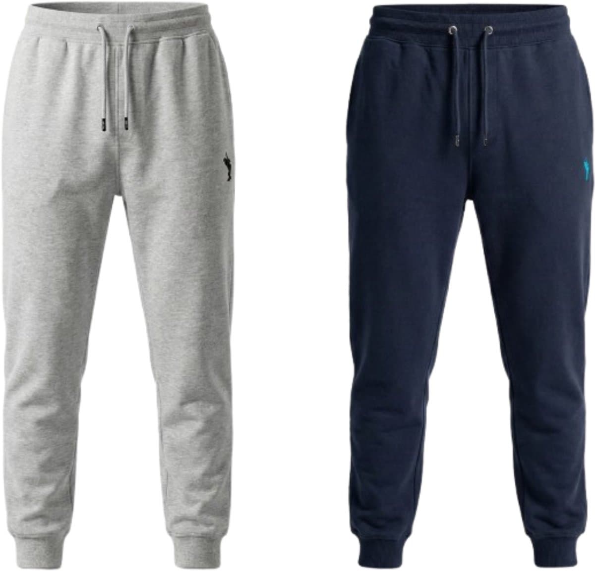 Hitman Joggingbroek Heren - 2-Pack - Trainingsbroek Heren - Sportbroek Heren - Sweatpants Heren - Katoen - Diepe Zakken - 1 x Licht Grijs & 1 x Blauw - Maat XL (EAN: 9509362771449)