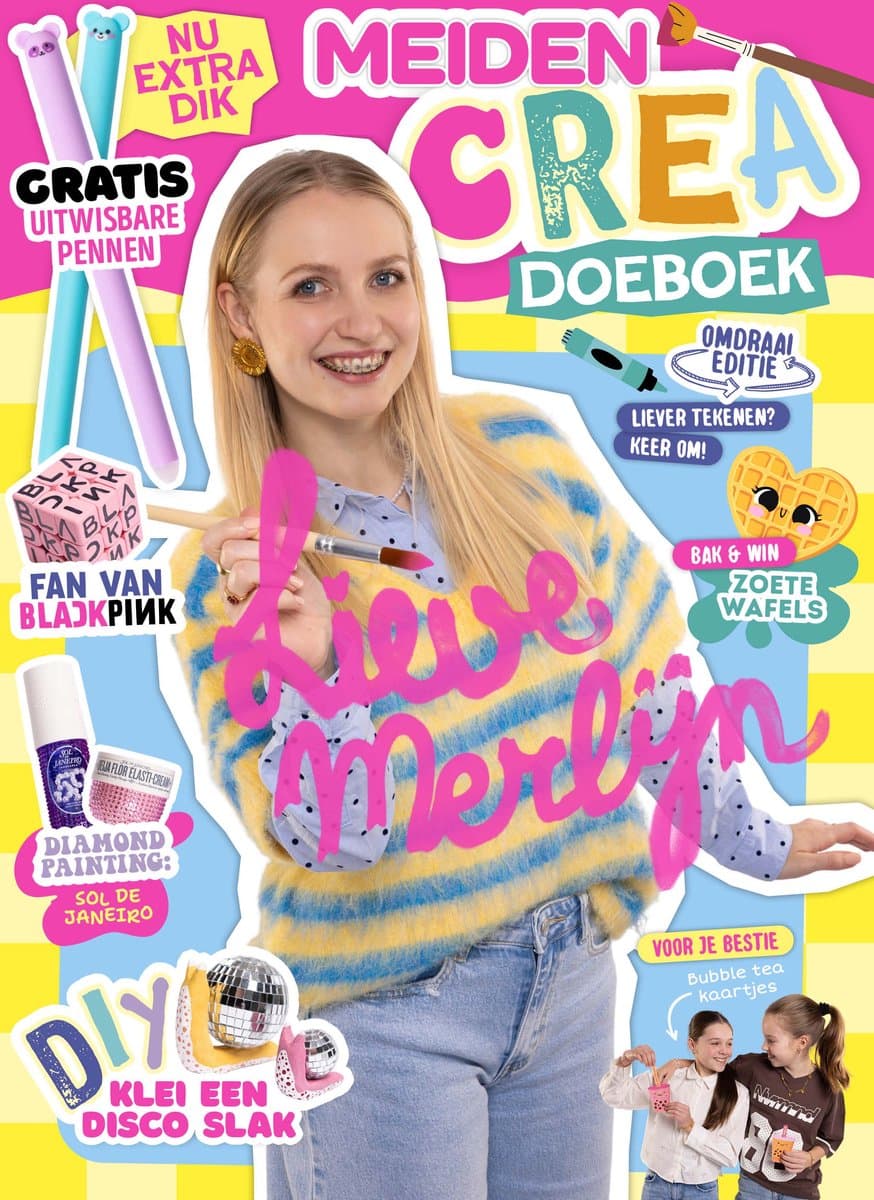 MEIDEN Crea Doeboek 1 - MEIDEN Lekker Zelf Doen 1 2026 - MEIDEN magazine - Tijdschrift met Lieve Merlijn - Vakantieboek - DIY - Knutselen - Tips van Lieve Merlijn - Creatief - Puzzels - Kleurplaten - Cadeau Meisje - zomerboek - Doeboek (EAN: 87108...