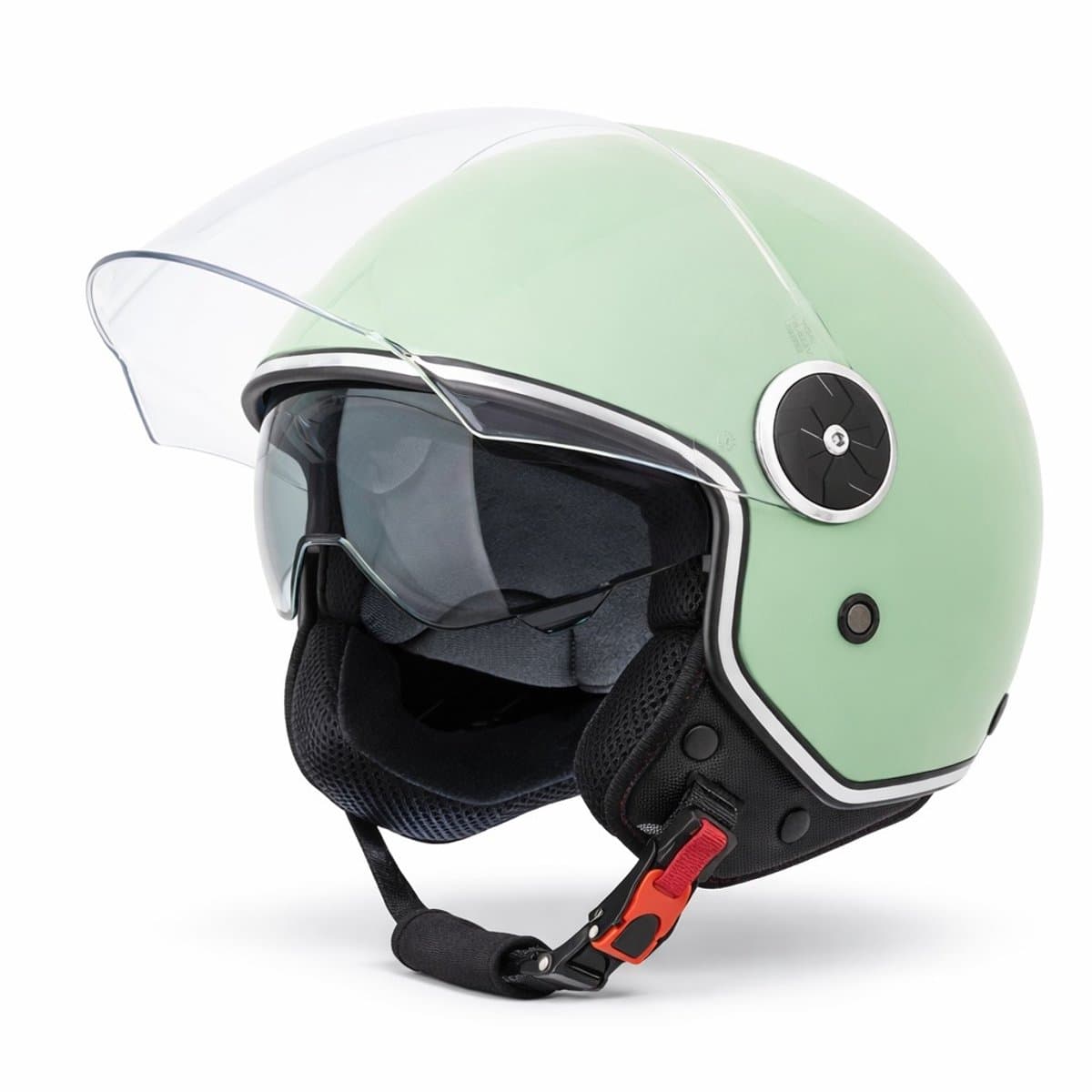 VINZ Tobia Jethelm met Zonnevizier Mint Groen - Helm Dames Motor, Scooter, Brommer & Snorscooter - ECE 22.06 - M (EAN: 8720574326918)
