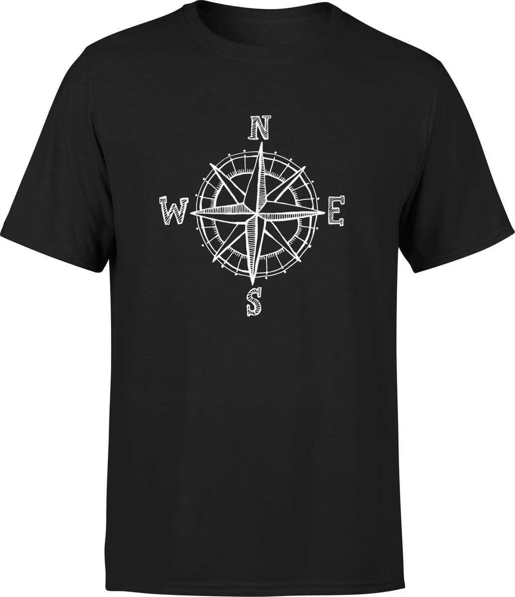 Merkloos - T-shirt - Kompas Ontwerp - Korte mouw - Maat M (EAN: 6413243082476)