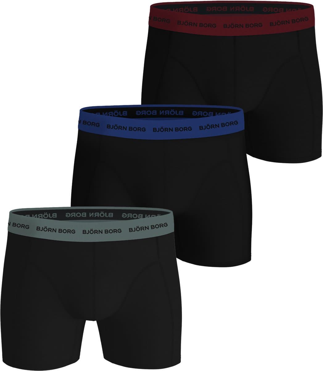 Björn Borg Cotton Stretch Boxershort Heren - Zwart/Groen/Blauw/Rood - 3 stuks - Heren onderbroeken - Katoenen Boxer - Maat L (EAN: 7321465652836): Waarom deze Björn Borg boxershorts winnen bij klussers