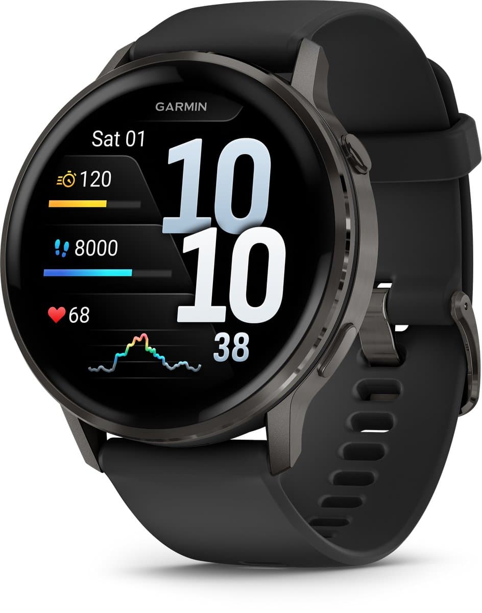 Garmin Venu 4 - Multisport smartwach - 45 mm - AMOLED - Slate Grijs/Zwart (EAN: 0753759342852)