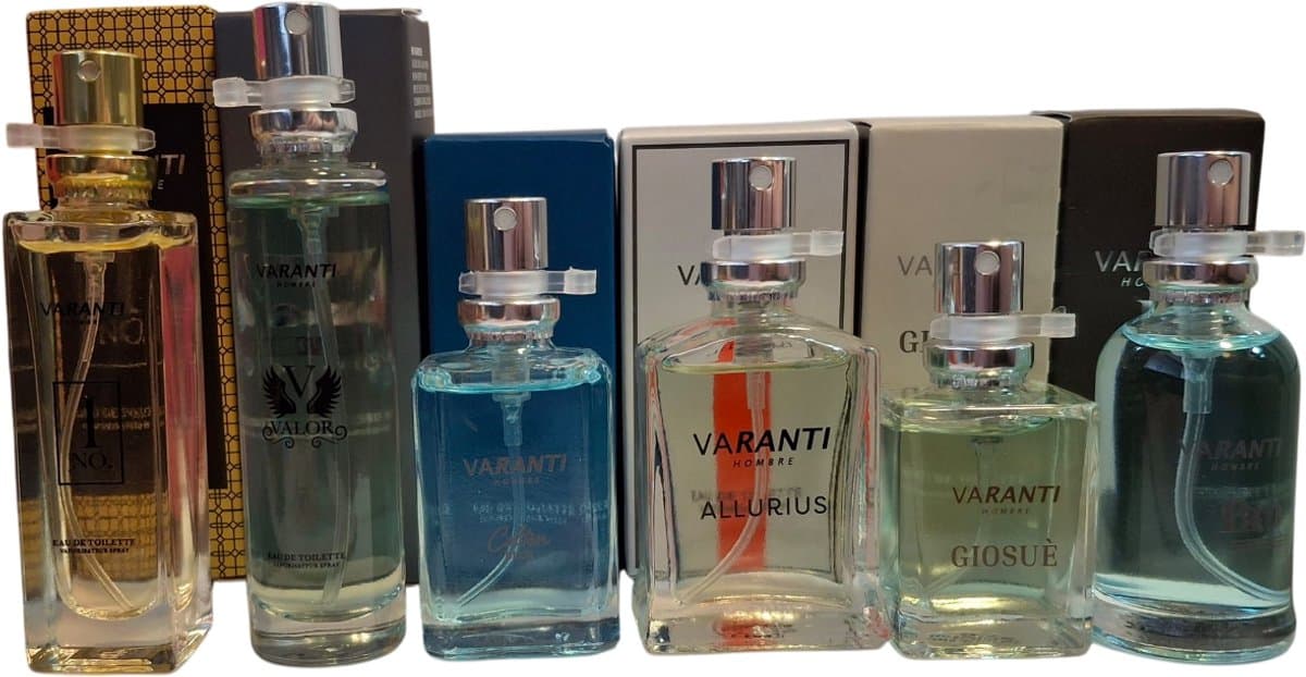 Varanti parfum set voor mannen - 6 heerlijke geuren om af te wisselen (EAN: 6152200627601)
