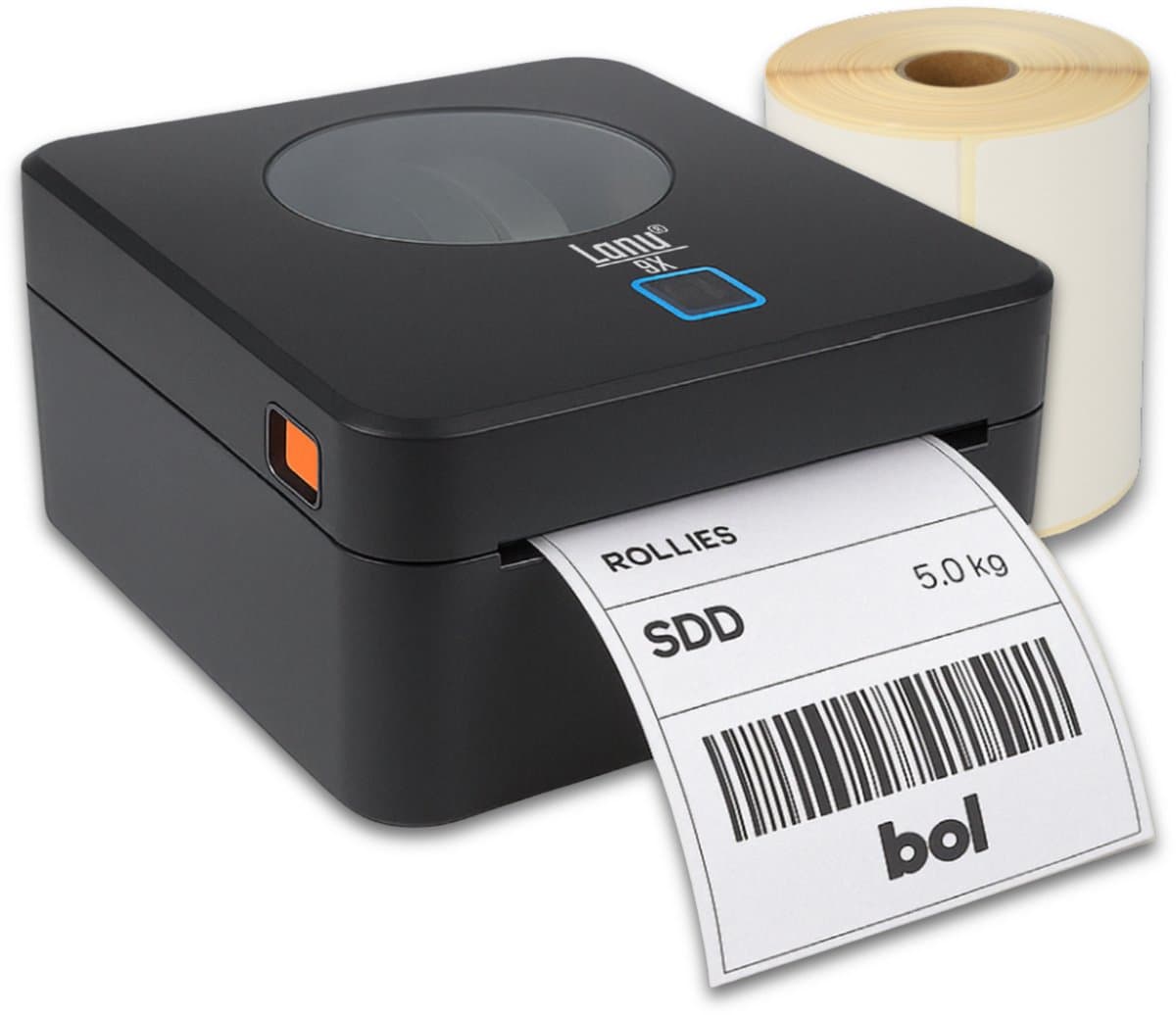 Labelprinter 9X - Bluetooth & USB - Labelmaker - Thermische Printer - Verzendlabel Printer PostNL & DHL – Incl. Labelrol (EAN: 8721082000338): Een prachtige combinatie van functies en gemak