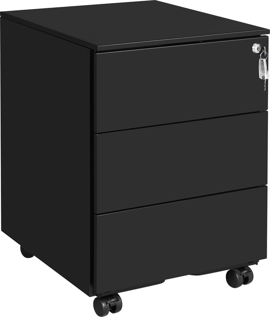 Ladeblok Zwart - Ladeblok Bureau Met Slot 3 Lades 55 x 45 x 39 cm (EAN: 7442919116152): Een perfecte oplossing voor mijn bureleiland