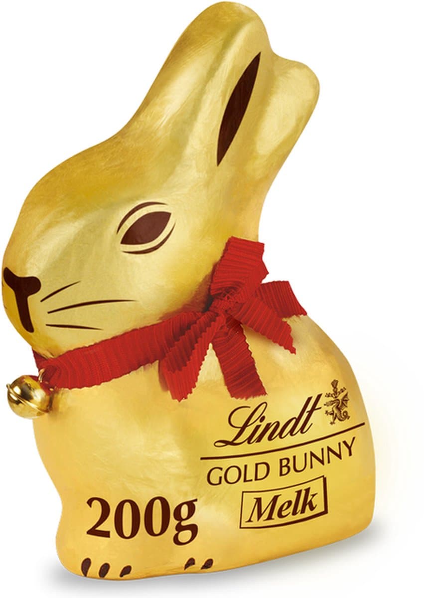 Lindt GOLD BUNNY Melkchocolade Paashaas 200 gram - Melkchocolade - Pasen Chocolade - Pasen Cadeau - Premium Chocolade - Paasdecoratie (EAN: 4000539671005)