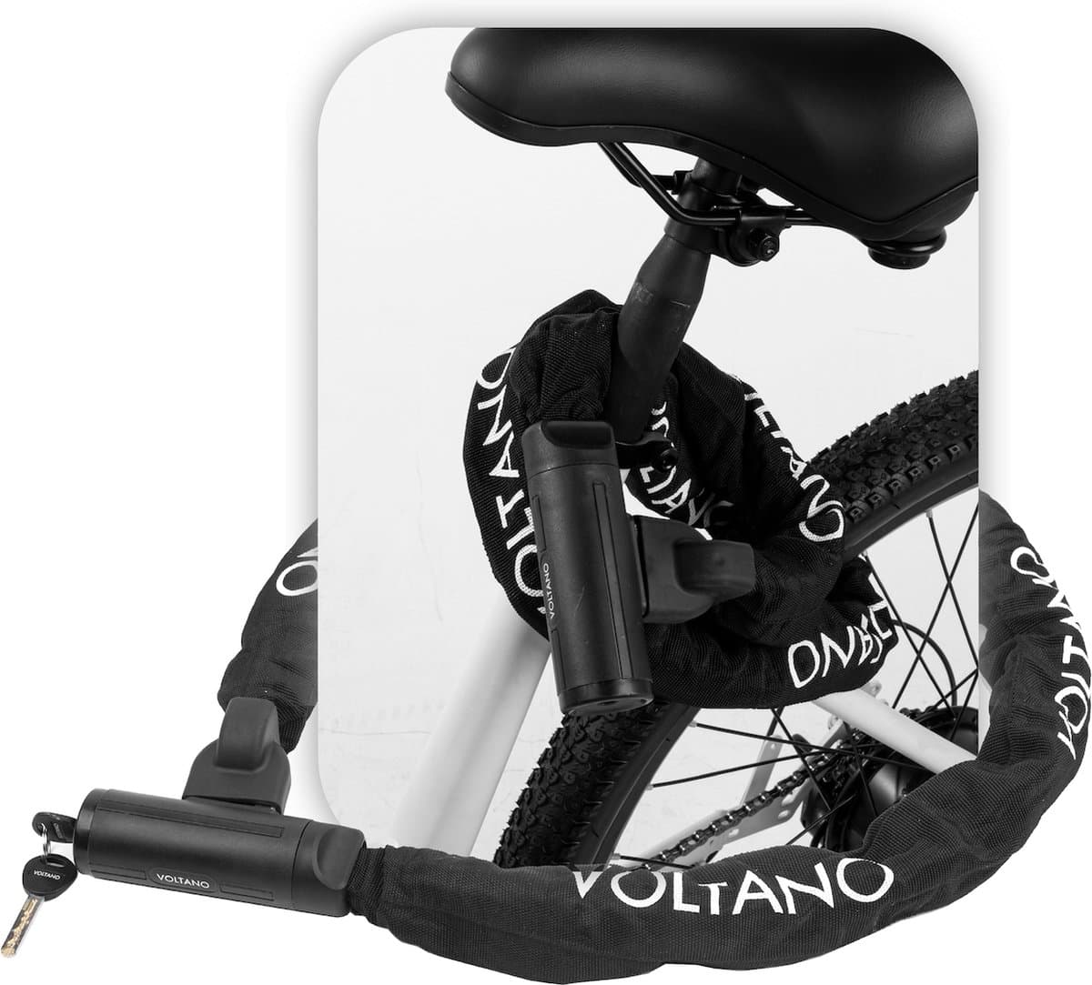 Voltano Securo ART4 Kettingslot Zwart - 130 CM - ART 4 Slot Met Vaste Slotkop - Goedgekeurd Voor De Fiets, Scooter en Motor Verzekering - Scooterslot / Brommerslot / Motorslot (EAN: 8720938304927)