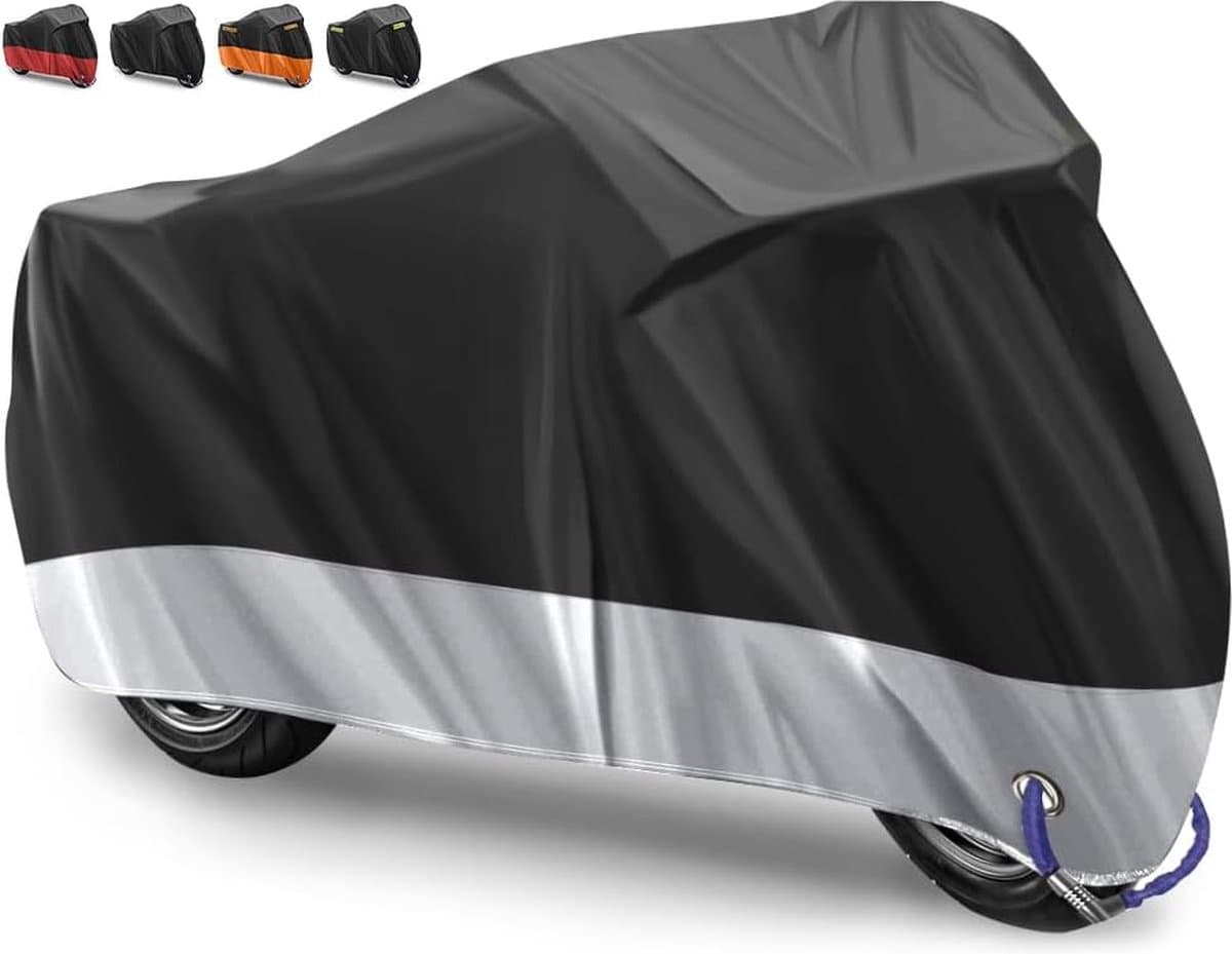 Waterdichte Motorhoes 210D Oxford Stof voor Motorfiets - Binnen en buiten beschermt tegen uv-regen stof sneeuw - 265 x 105 x 125 cm (EAN: 6151002811867)