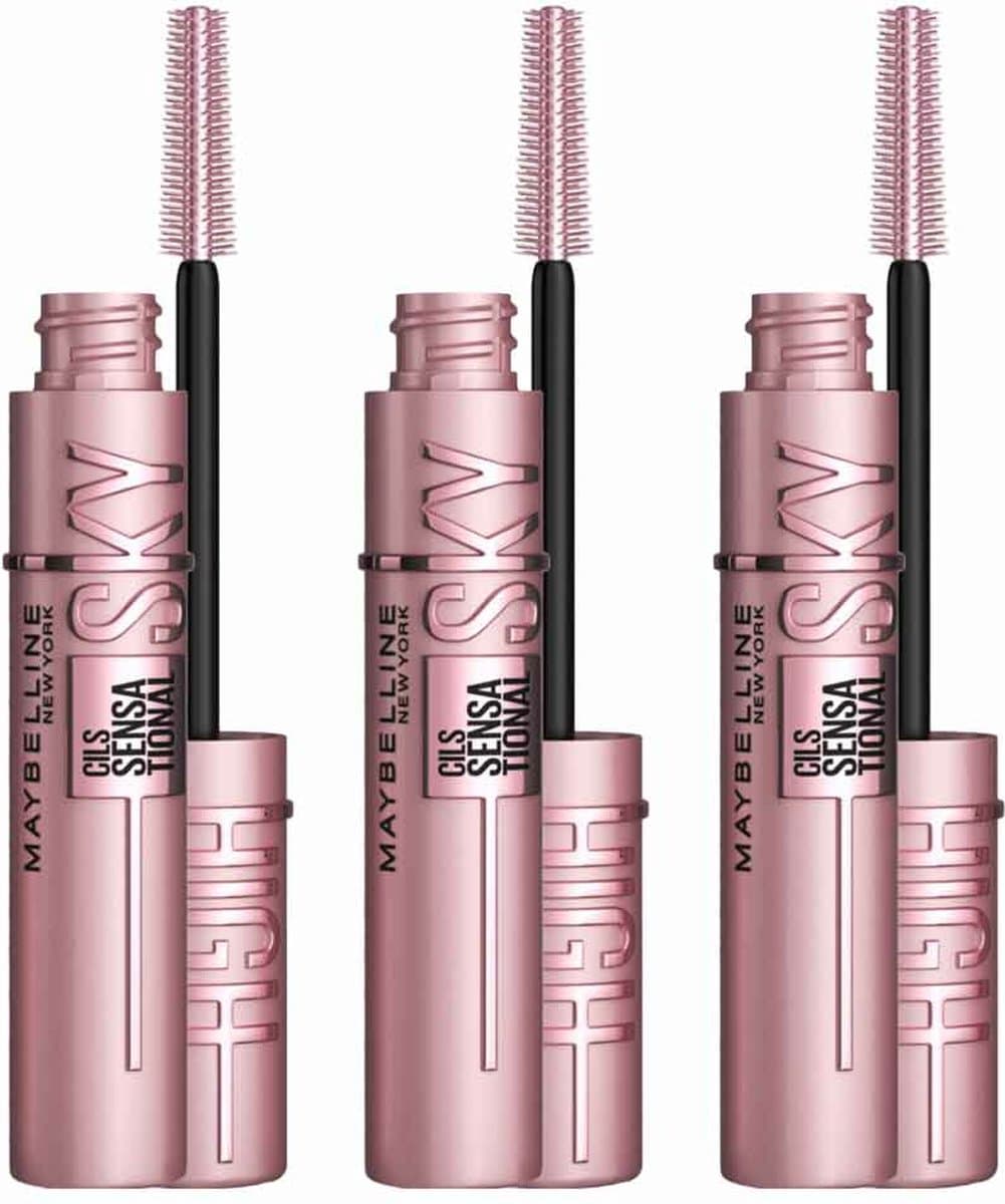 Maybelline New York - Lash Sensational Sky High - Very Black - Zwart - Lengte Mascara - 3 x 7,2ml (EAN: 3600531629212): De zoektocht naar de perfecte 'Sky High' look