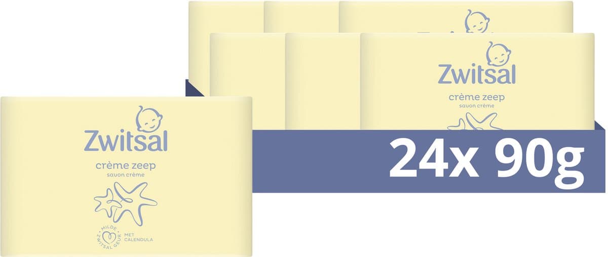 Zwitsal - Crème Zeepblok - Baby - 6 x 4 x 90 g (EAN: 8720181649264)