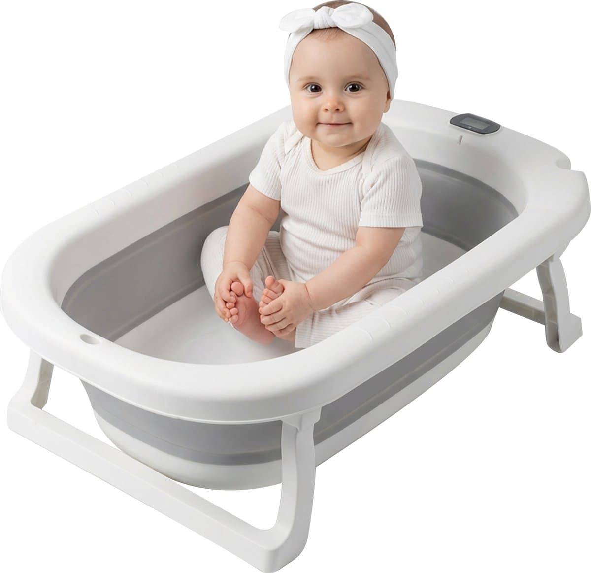 OVRIA - Baby badje opvouwbaar - Multifunctioneel - Wasmand - opbergmand - speelgoed opslag - Babybadje - Grijs (EAN: 8720153251723)