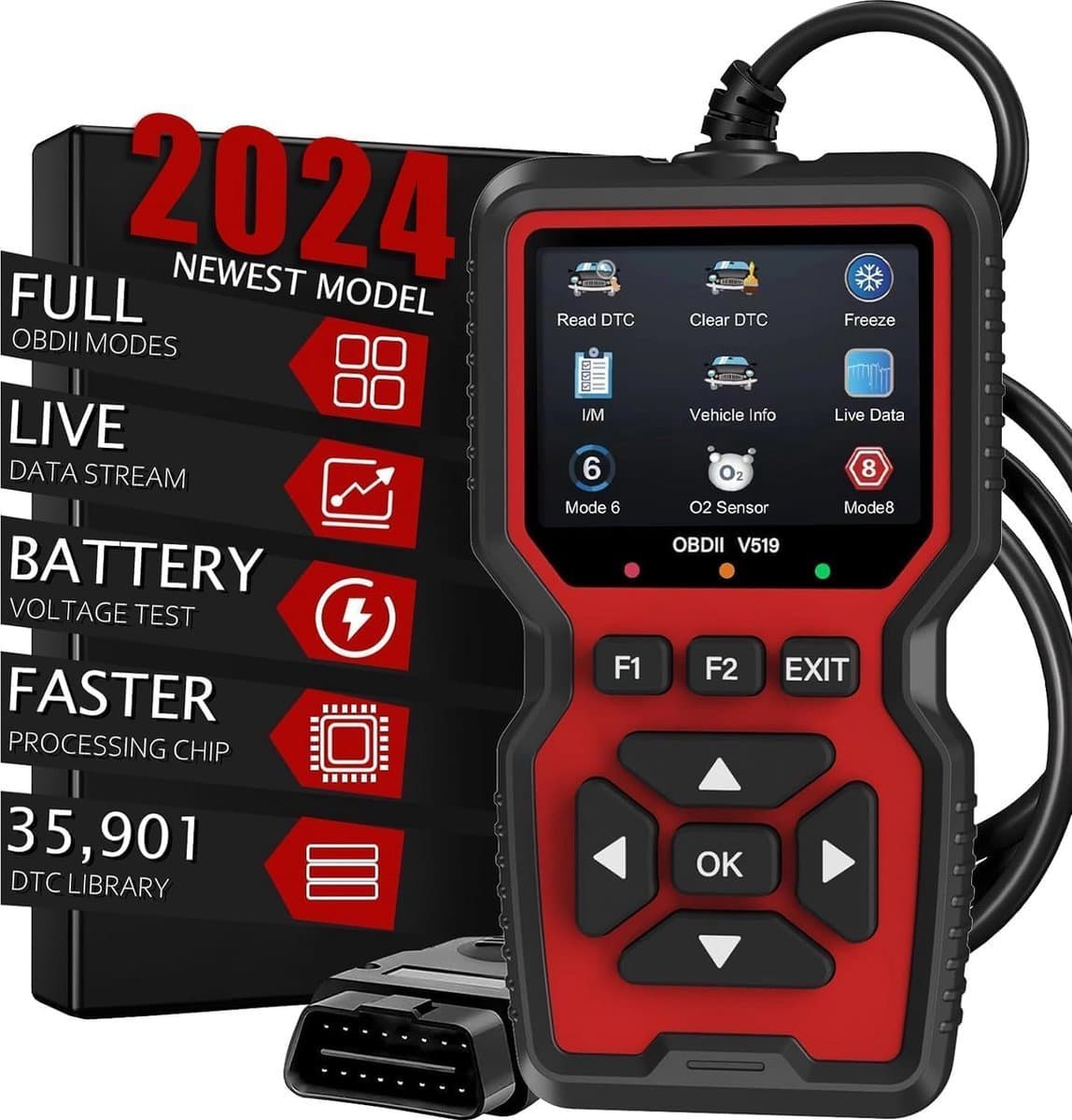 OBD Scanner - OBD2 - Auto uitlezen - Storing Verwijderen - NL Taal - Auto scanner - Diagnose apparatuur voor auto's - Motorstoring (EAN: 0739713383864)