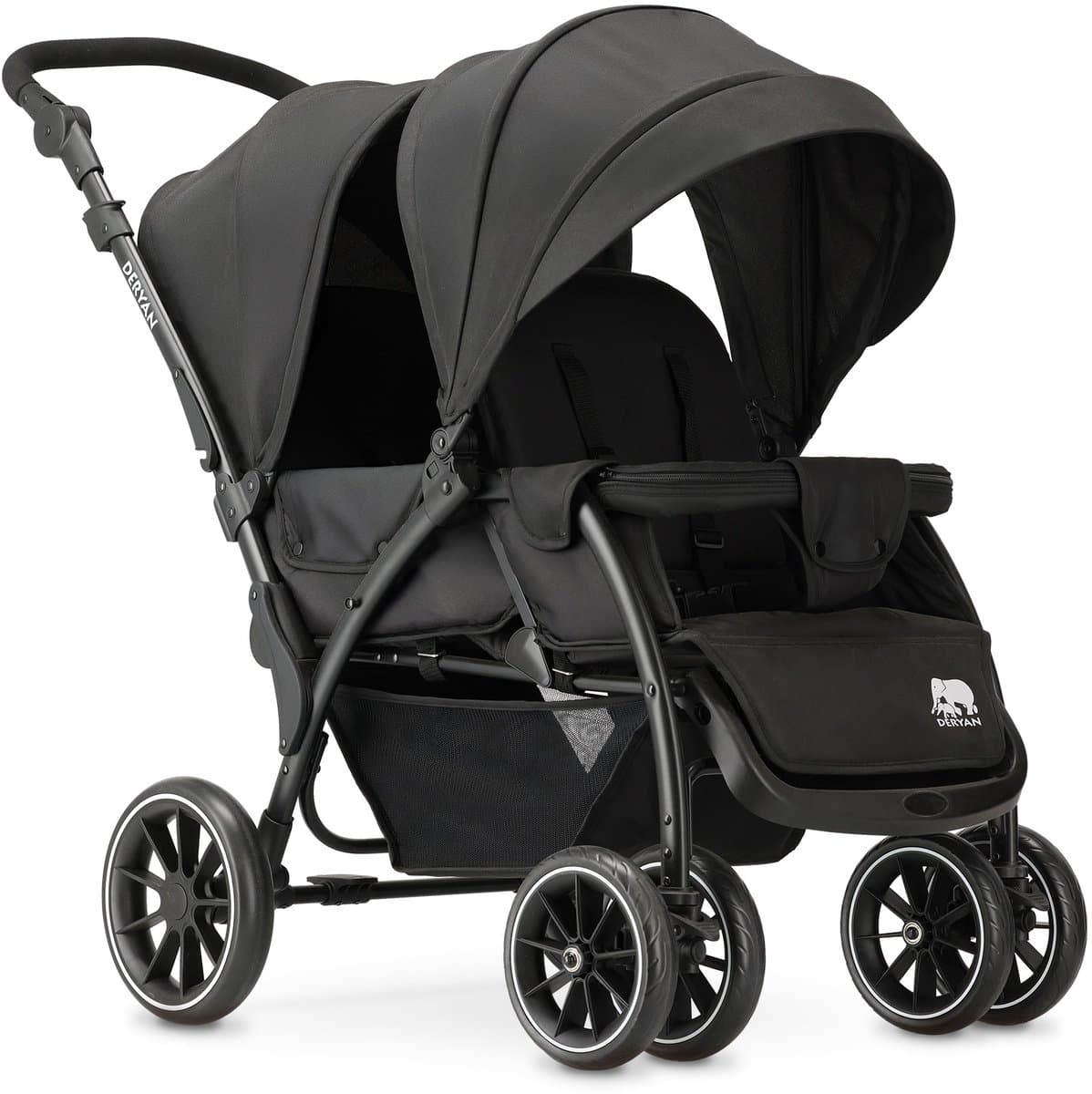 Deryan Elena Duo Buggy - Dubbele Buggy - Compact Lichtgewicht - Zwart (EAN: 8720254819945)
