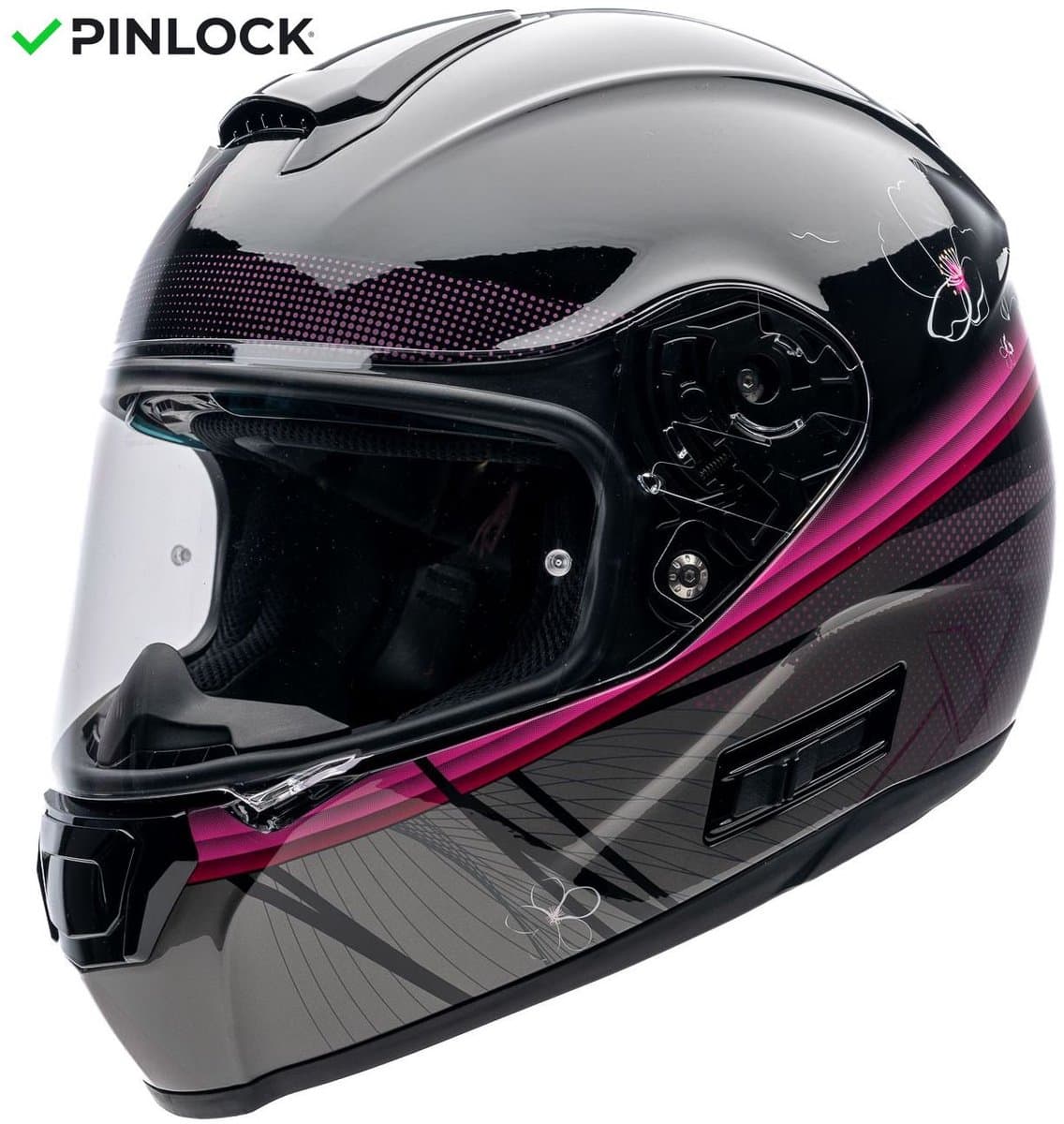 MOTOBLOUZ OPTIMUS KERSBLOESEM Integraalhelm - ECE 22.06 gekeurde Helm Scooter, Motor & Brommer - Heren & Dames - Zwart/Grijs/Roze - XS (EAN: 3665404081771)