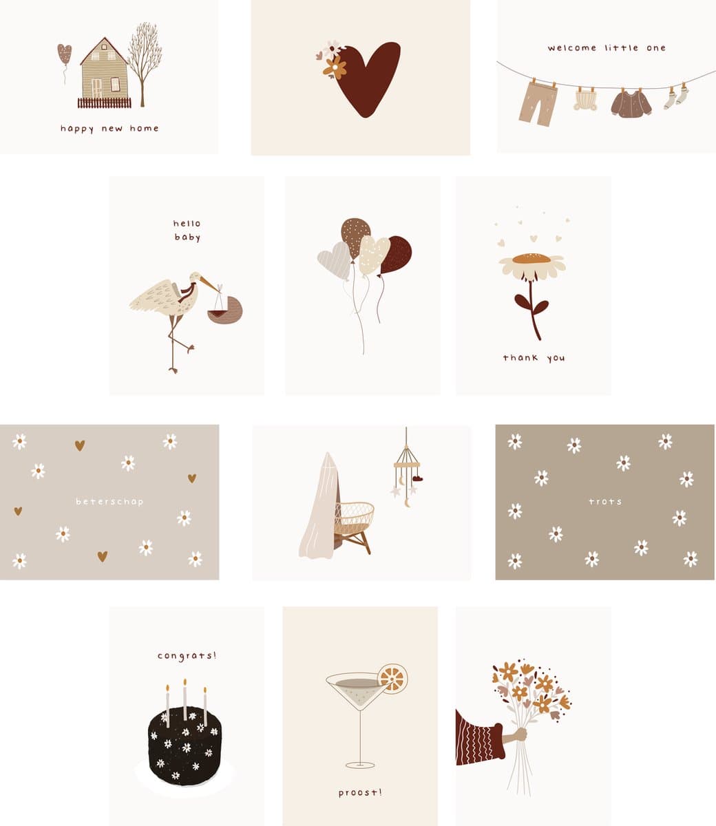 12x hippe gekleurde kaartjes (A6 formaat) - kaartjes om te versturen - kaartenset - kaartjes blanco - kaartjes met tekst - wenskaarten (EAN: 8721001860029): **Waarom deze kaartjes precies zijn**