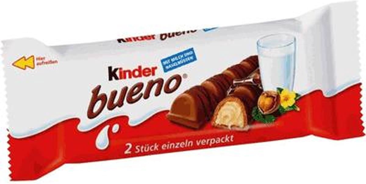Kinder Bueno Melk chocolade (EAN: 4008400320205)