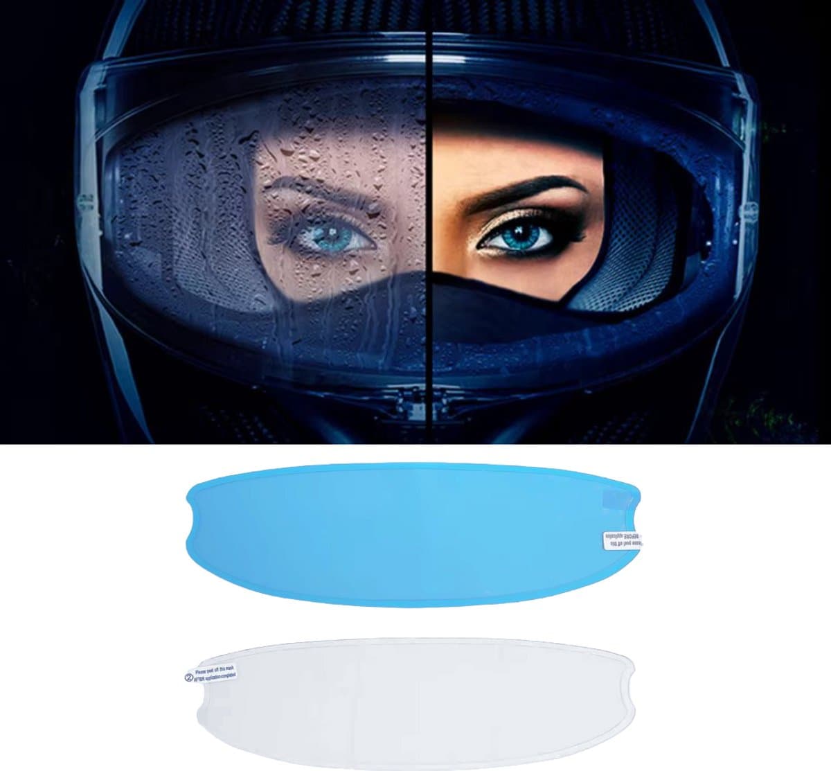 Anti-Fog & Regenwerende Helm Patch – 24.5 x 8.8 cm - Anti Condens & Waterafstotende Vizier Sticker Scooterhelm – Helmvizier Bescherming Motorhelm – Universele Pasvorm - Accessoires Voor Scooter / Motor (EAN: 8721302481299): Waarom ik dit product e...