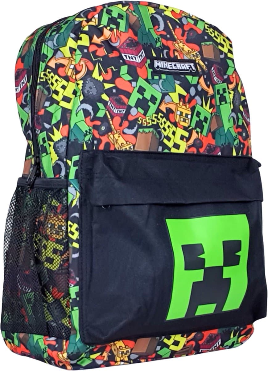 Minecraft Rugzak Creeper Jongens – Schooltas Kinderen met Laptopvak 17 Inch - Rugtas Meisjes (EAN: 5063751000762)