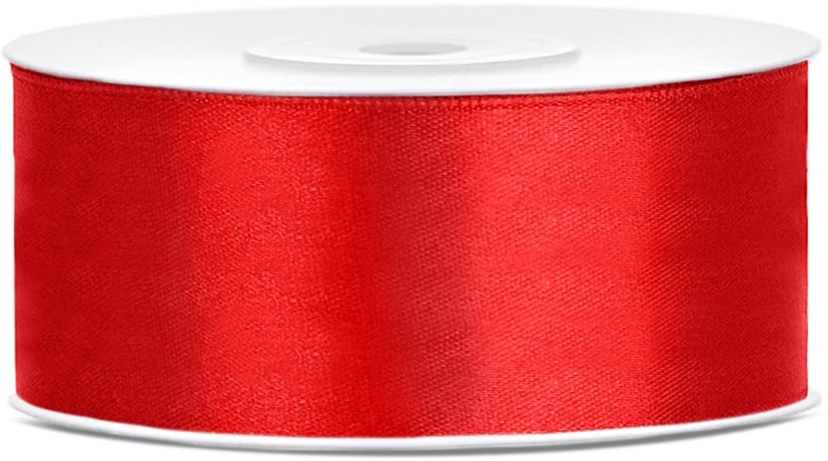 Hobbygroep Satijnlint 25 mm 25 m Rood. (EAN: 5901157444158)