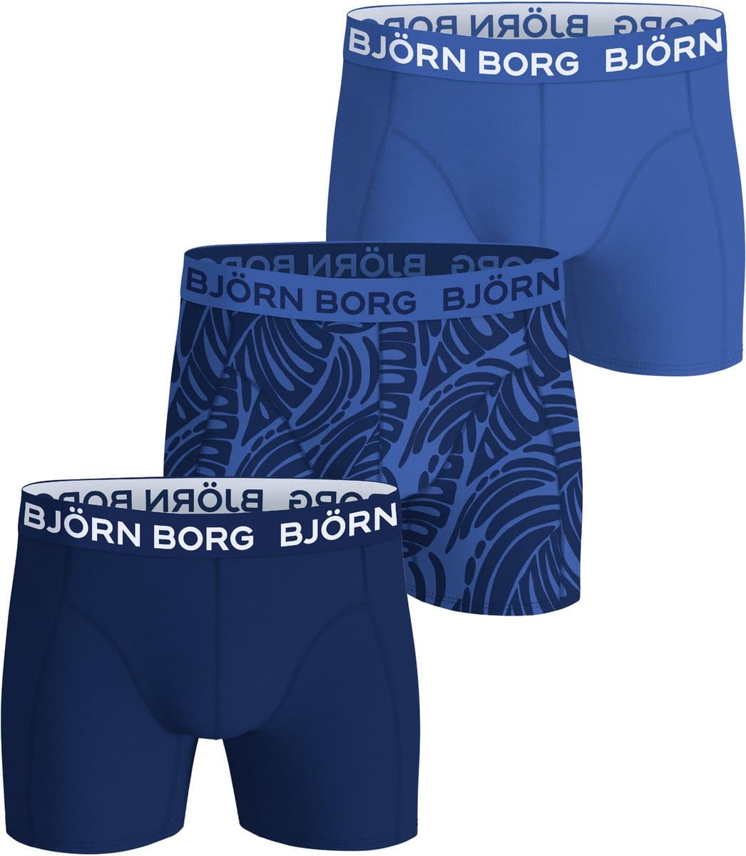 Björn Borg Cotton Stretch boxers - heren boxers normale lengte (3-pack) - blauw - print - donkerblauw (EAN: 7321465869227): Waarom een boxershort je klusdag kan redden 🛋️