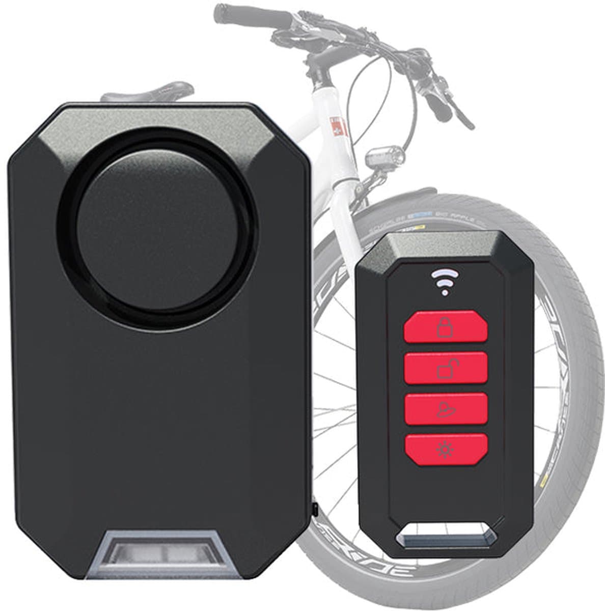 Fietsalarm - Fiets Alarm met Afstandsbediening - 135dB Diefstal Alarm met RGB Verlichting - IPX5 Waterdicht - Type-C Oplaadbaar - Zwart (EAN: 4070751583080)
