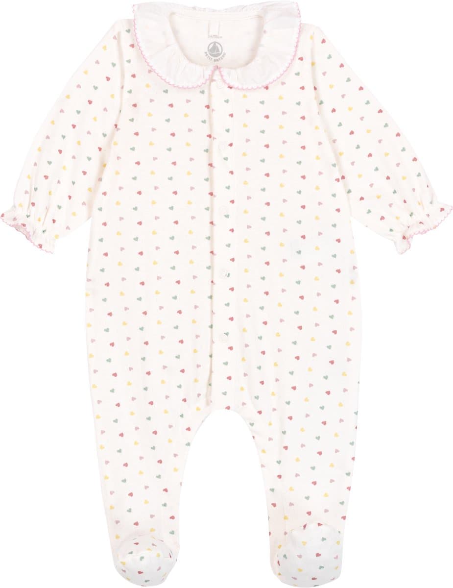 Petit Bateau Babypyjama in tubic met fleurig kraagje Meisjes Boxpak - Wit / Meerkleurig (EAN: 3617103004377)