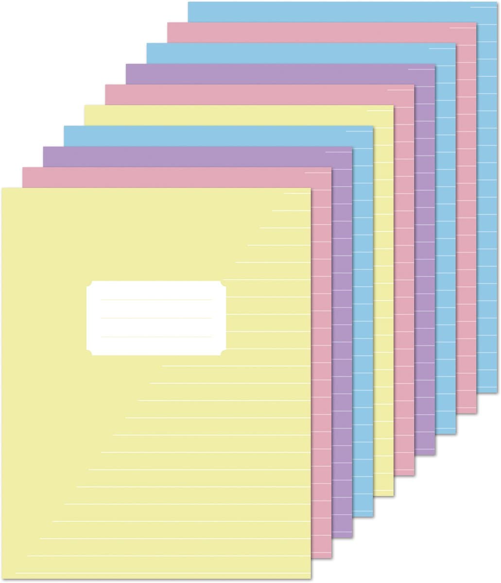 Kangaro schriften A5 - met lijn - pastel kleuren - 10 stuks - K-583005 (EAN: 8712127162838): **📐 A5 Grootte Compact, Maar Nog Zo Handig**