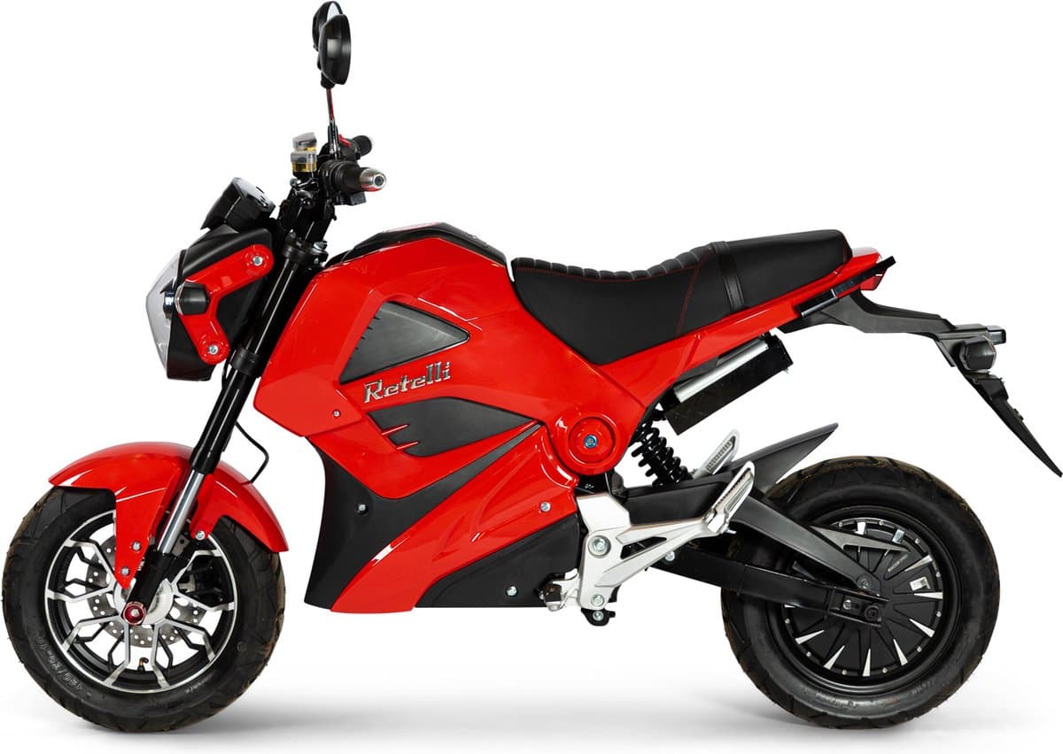 Retelli Drago - elektrische scooter - Sportbrommer - ROOD - 32AH accu - incl kenteken, tenaamstelling en rijklaar maken (EAN: 7435107830800)