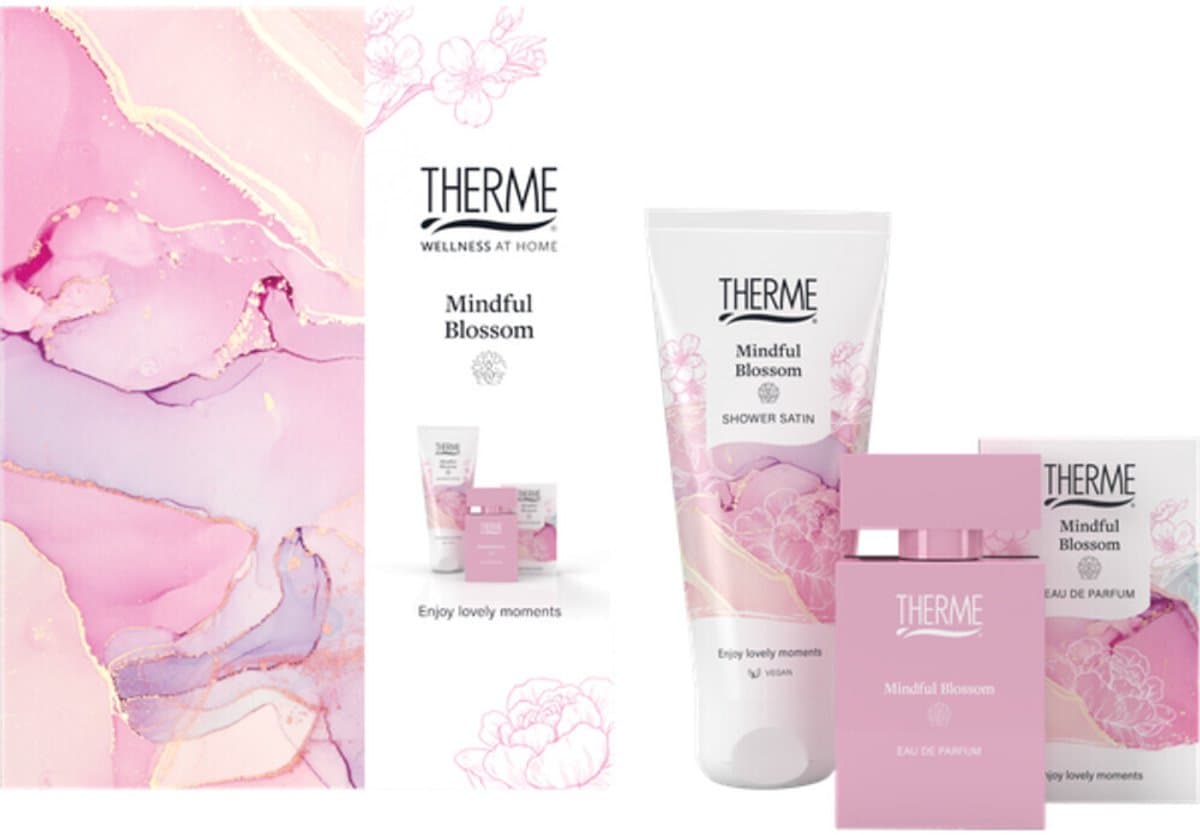 THERME Mindful Blossom Perfume Gift Set - geschenkset - Eau de Parfum 30 ml+Shower Satin 200 ml (EAN: 8714319257063): Wat valt er in de doos