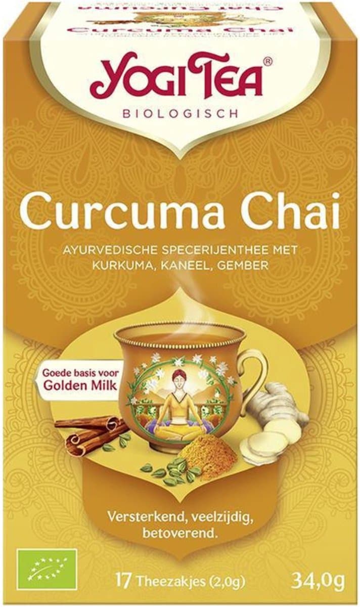 Yogi Tea Curcuma Chai / Turmeric Chai Bio - Biologische Kruidenthee met Kurkuma, Kaneel en Kardemom voor Een Krachtige en Kruidige Chai-ervaring (EAN: 4012824404137)