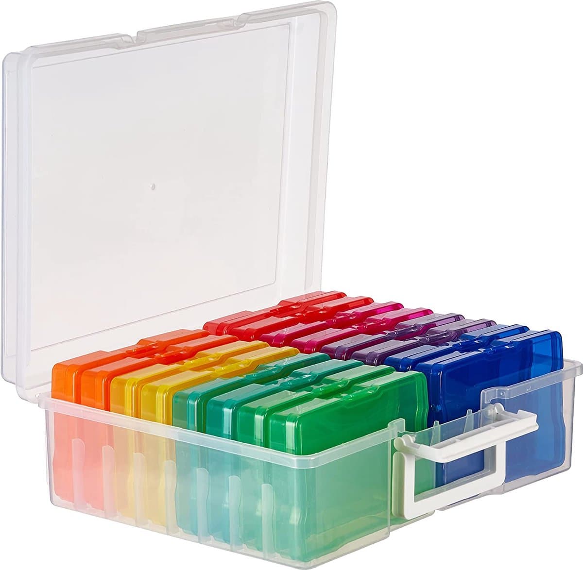 MATANA - Foto en Knutsel Opbergdoos - 16 Kleurgecodeerd Gevallen - voor 4R Foto's (10 x 15 cm) (EAN: 5060630693992)