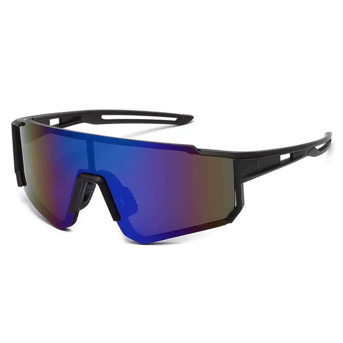 Zonnebril - Fiets - Sport - Festival bril - Rave - Voor heren en dames - Zwart - Blauw/paars spiegelglas (EAN: 8720928304166): Stijlvol én functioneel Jazeker! 🚴♀️🎉