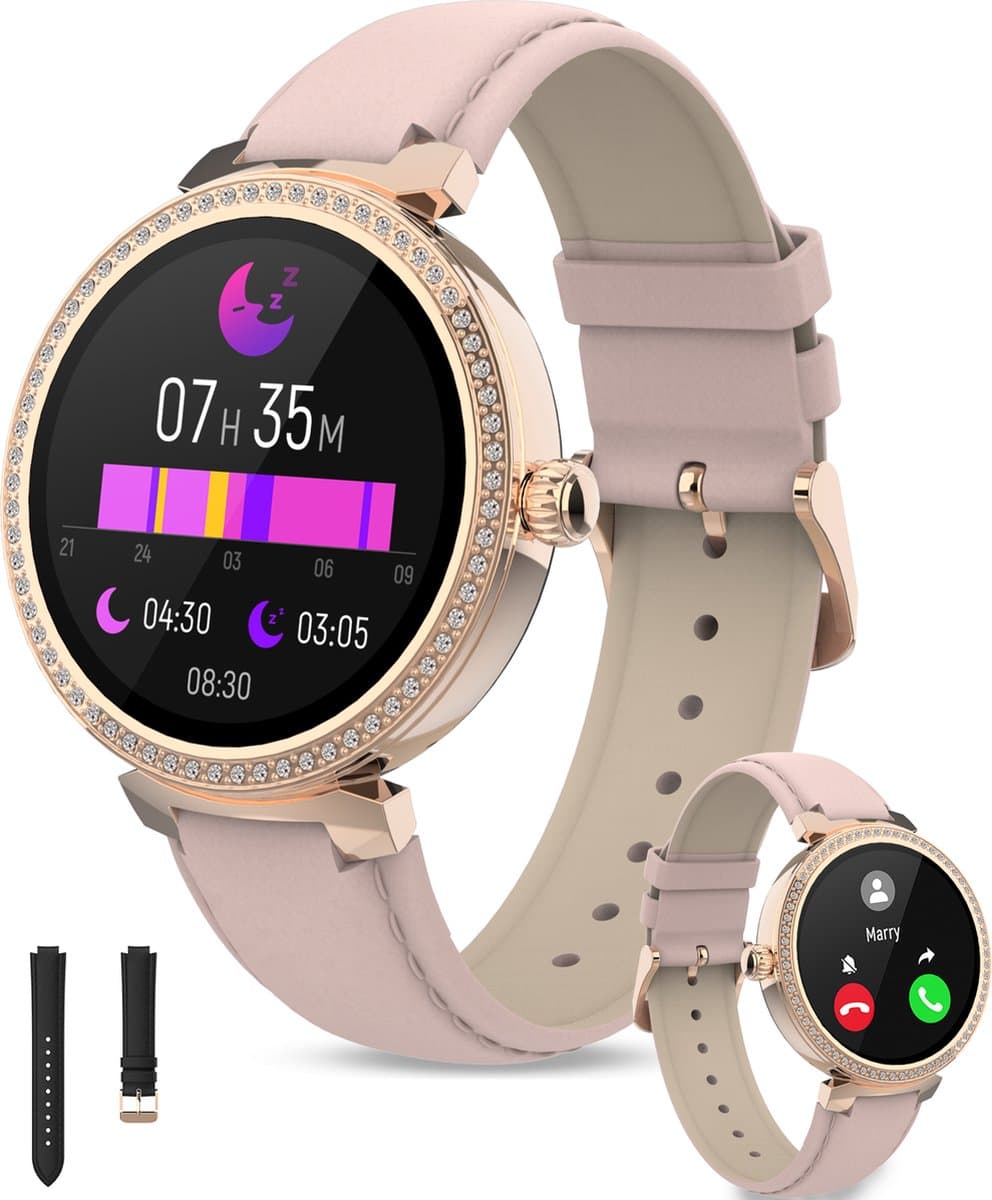 Denver Smartwatch Dames - Android & iOS - Volledige Belfunctie - Sporthorloge - Hartslagmeter - Saturatiemeter - Slaapmonitor - SWC342RO - Roze (EAN: 5706751071010)