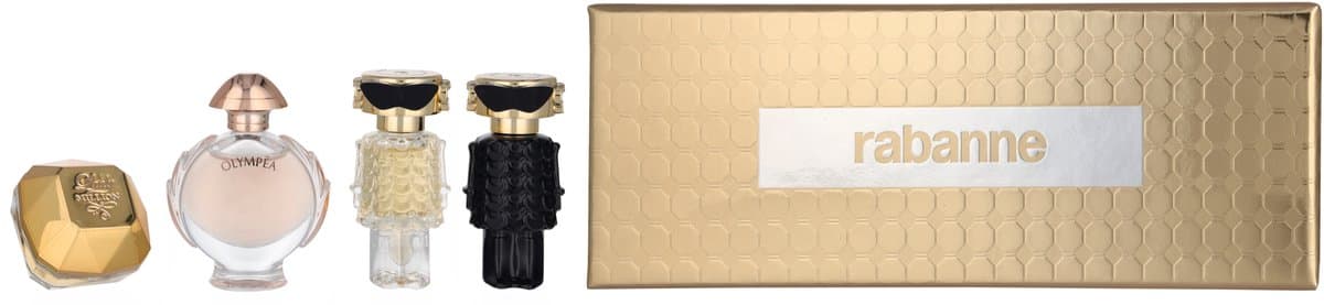 Paco Rabanne Travel Retail Exclusive Giftset - Lady Million EDP 5 ml + Olympéa EDP 6 ml + Fame EDP 4 ml + Fame Parfum 4 ml - cadeauset voor dames (EAN: 3349668630813)
