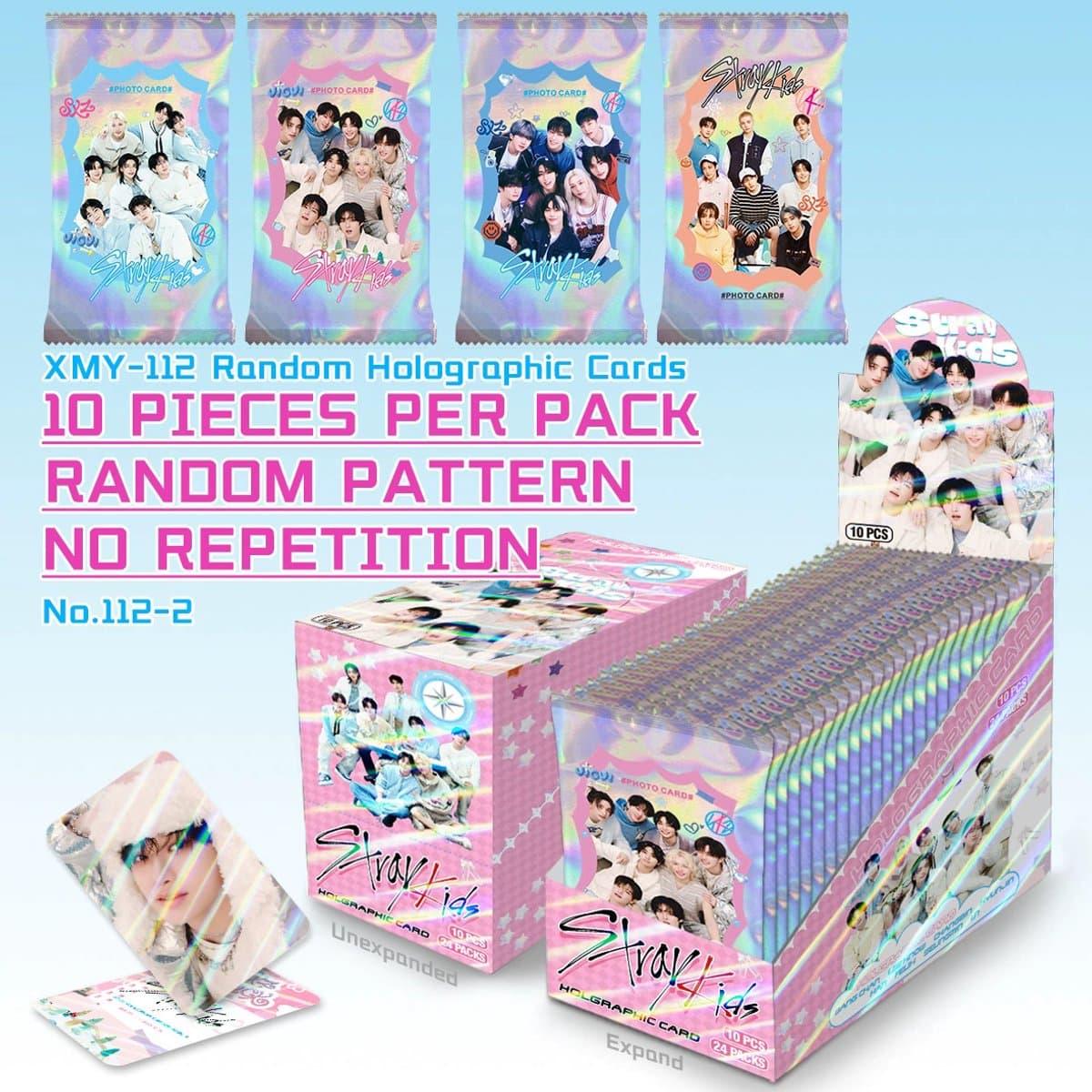 KPOP 4 pack Stray Kids Random Holographic Photocard (EAN: 8720848806399)